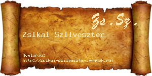 Zsikai Szilveszter névjegykártya